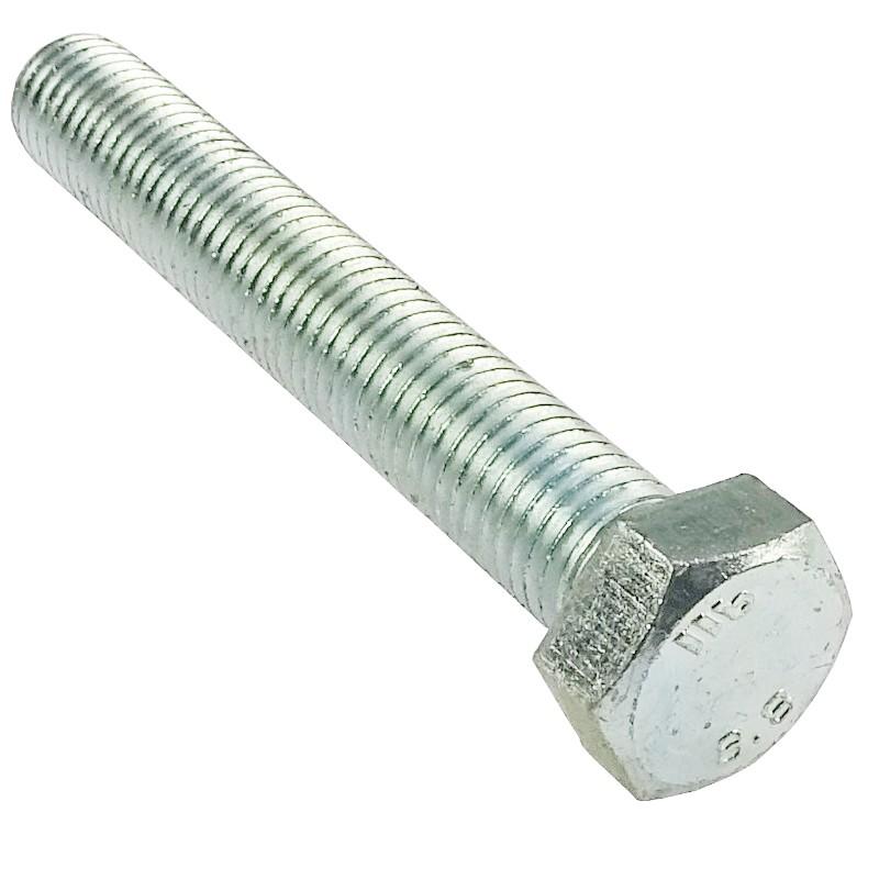 Śruba Z Łbem 6-Kątnym Pełny Gwint M18x120 Kl.8.8 Din933 Ocynk Biały - zdjęcie 3