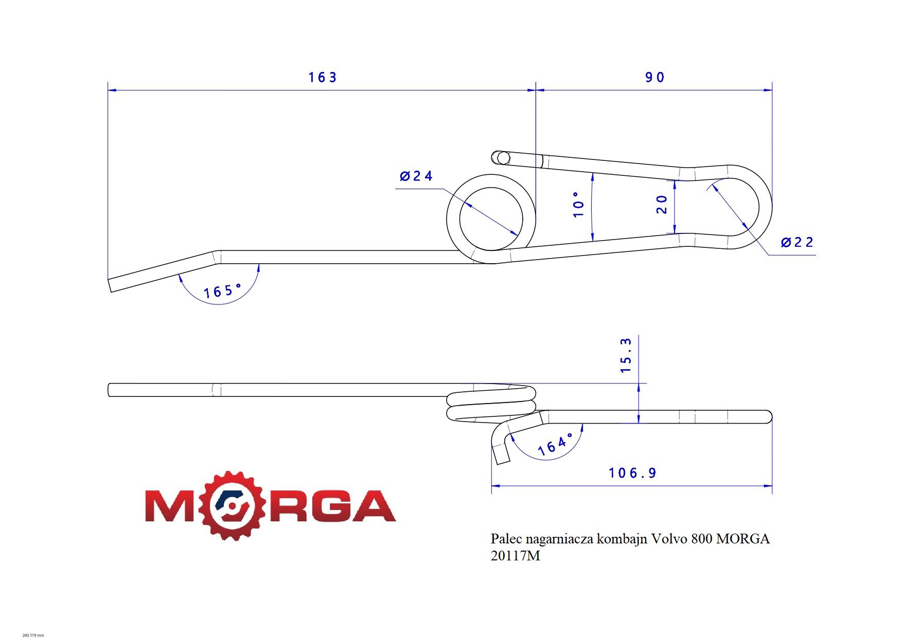 Palec Nagarniacza Kombajn Volvo 800 W20117 Malowane Proszkowo Morga - zdjęcie 4