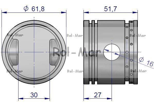 Tłok sprężarki fi 62 c-360 | 83041491 - zdjęcie 2