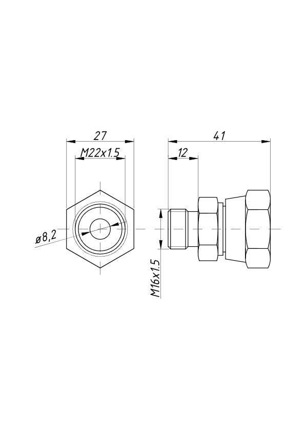Złącze redukcyjne ambm m22x1.5/m16x1.5 | 80025205 - zdjęcie 2