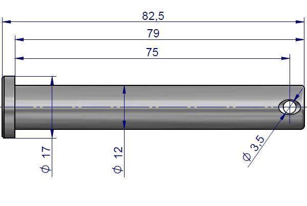Sworzeń 12h8x85/75 zabezpieczenie sworznia osi c-330/360 - zdjęcie 2