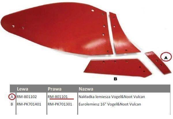 Dłutonakładka lemiesza obracalna prawa vogel&noot vulcan pasuje śruba m12x3 - zdjęcie 2