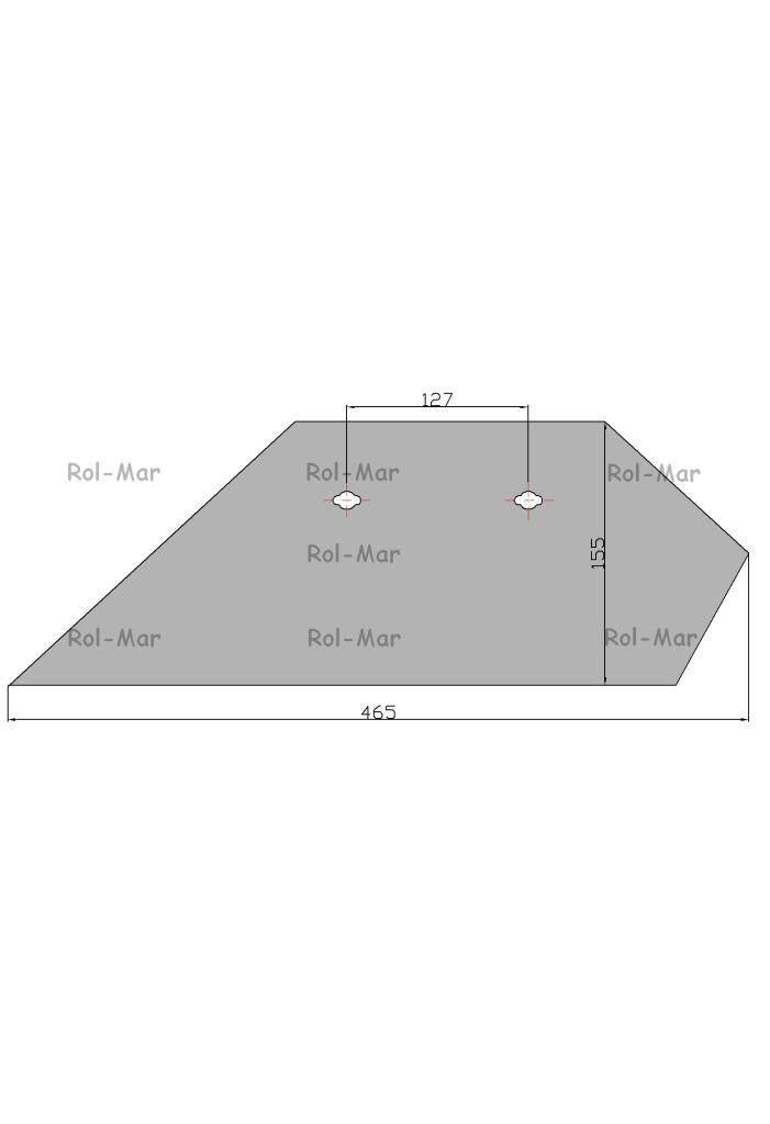 Lemiesz prawy 16" overum vulcan pasuje śruba m12x35nos 2szt - zdjęcie 3