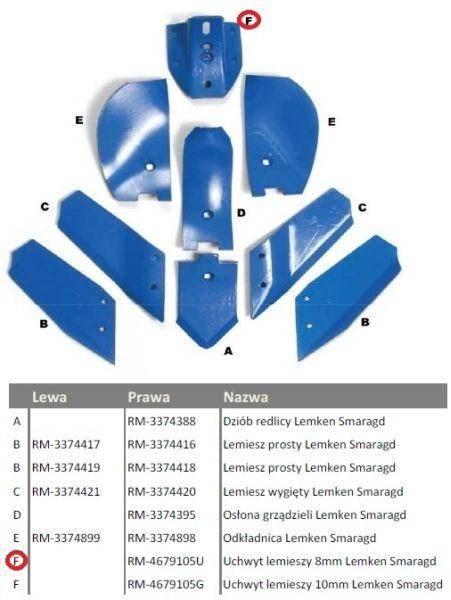 Uchwyt lemieszy 8mm lemken smaragd vulcan - zdjęcie 2