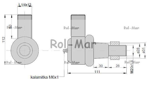 Przegub kierowniczy 73mm m1,1/4"x12 81864115 new holland taq - zdjęcie 2