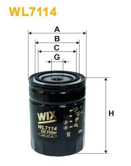 Filtr oleju wl7114 wix | WL7114