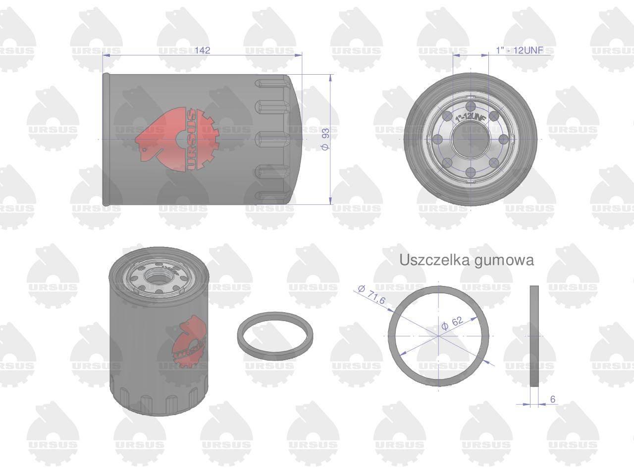Filtr oleju pp-84pp-8.4 c-330c-360 oryginał ursus - zdjęcie 2