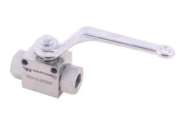 Zawór kulowy hydrauliczny 2-drogowy 2/2 3/8"bsp z otworami mocującymi 500 bar waryński