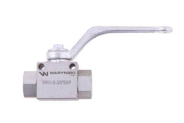 Zawór kulowy hydrauliczny 2-drogowy 2/2 3/8"bsp z otworami mocującymi 500 bar waryński - zdjęcie 3