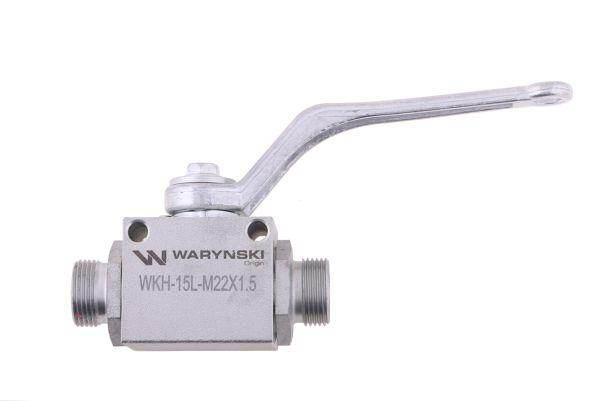 Zawór kulowy hydrauliczny 2-drogowy 2/2 m22x1.5 15l z otworami mocującymi 500 bar waryński - zdjęcie 3