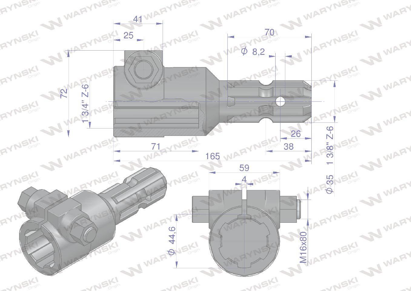 Redukcja adapter na śrubę 1 3/4" 6 wpustów na wałek 1 3/8" 6 wpustów waryńs - zdjęcie 4