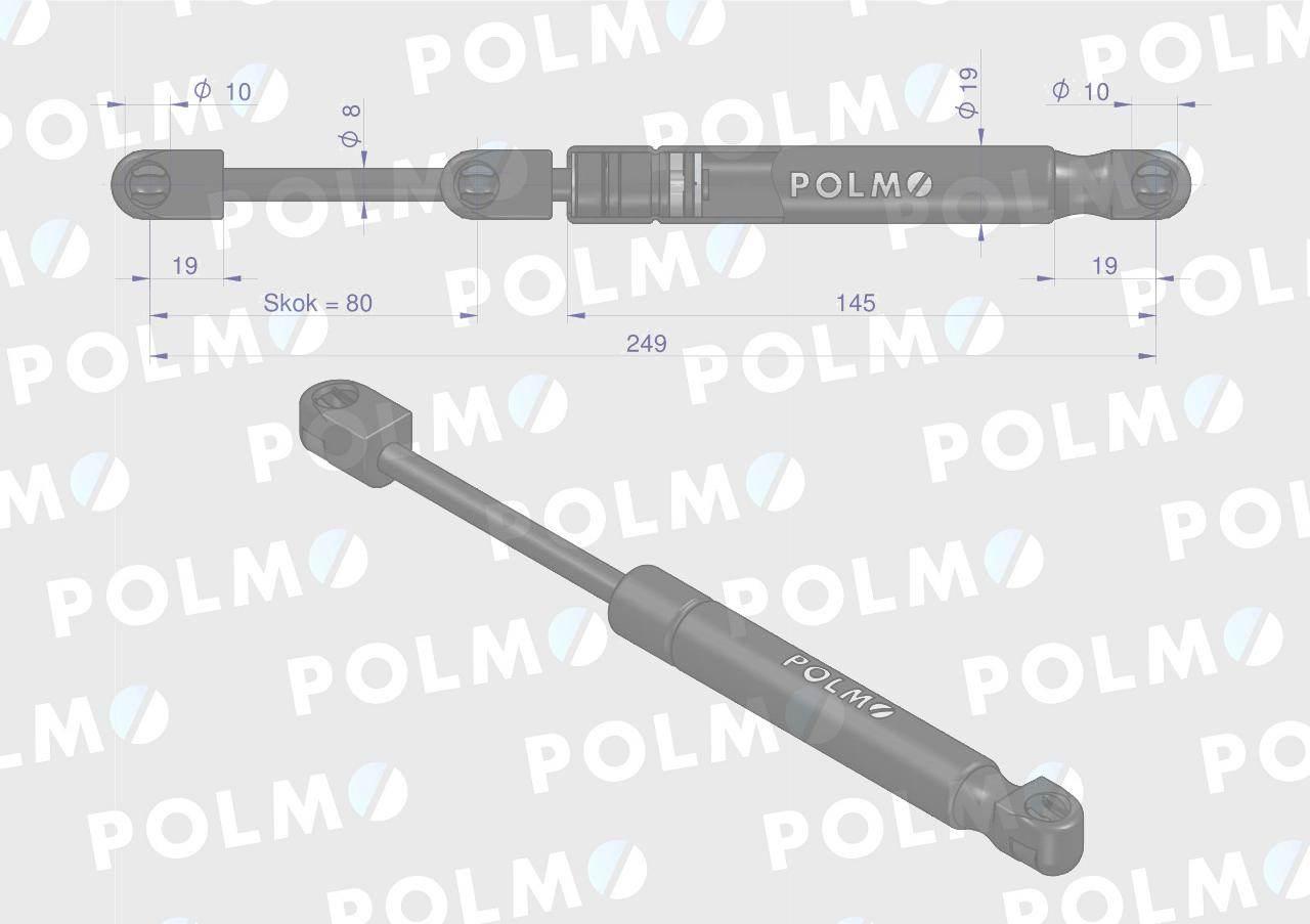 Siłownik drzwi l max 250mm 1977416c0p case ih mckormick polmo - zdjęcie 2
