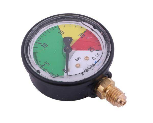 Manometr glicerynowy m63 0-25 bar gwint m12x1.5 dolne przyłącze obudowa pla