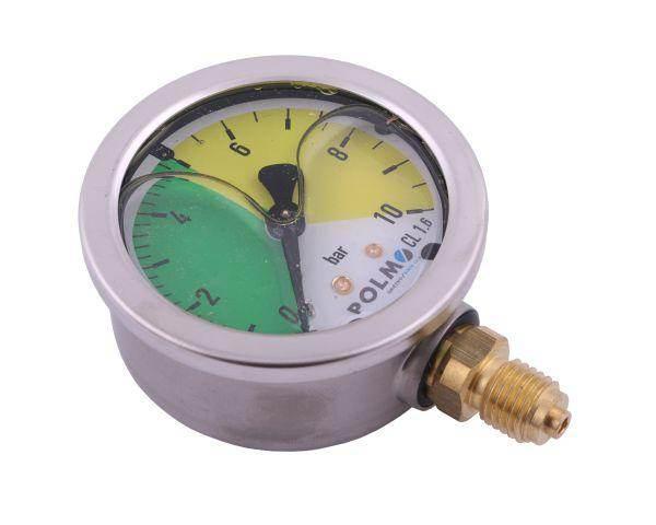 Manometr glicerynowy m63 0-10 bar gwint m12x1.5 obudowa kwasoodporna oprysk