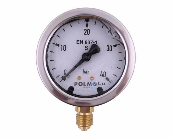 Manometr glicerynowy m63 0-40 bar dolne przyłącze g1/4" polmo - zdjęcie 2