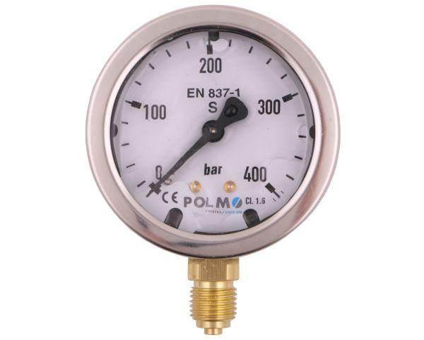 Manometr glicerynowy m63 0-400 bar dolne przyłącze g1/4" polmo - zdjęcie 2
