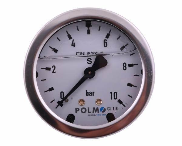 Manometr glicerynowy m63 0-10 bar tylne przyłącze g1/4" polmo - zdjęcie 2