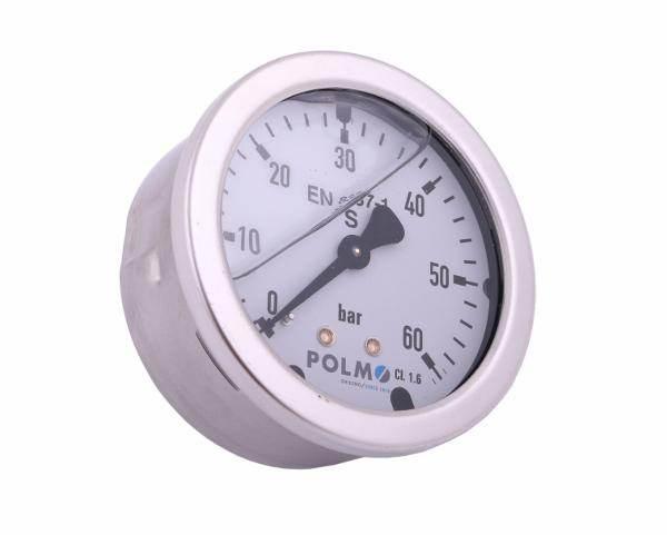 Manometr glicerynowy m63 0-60 bar tylne przyłącze g1/4" polmo