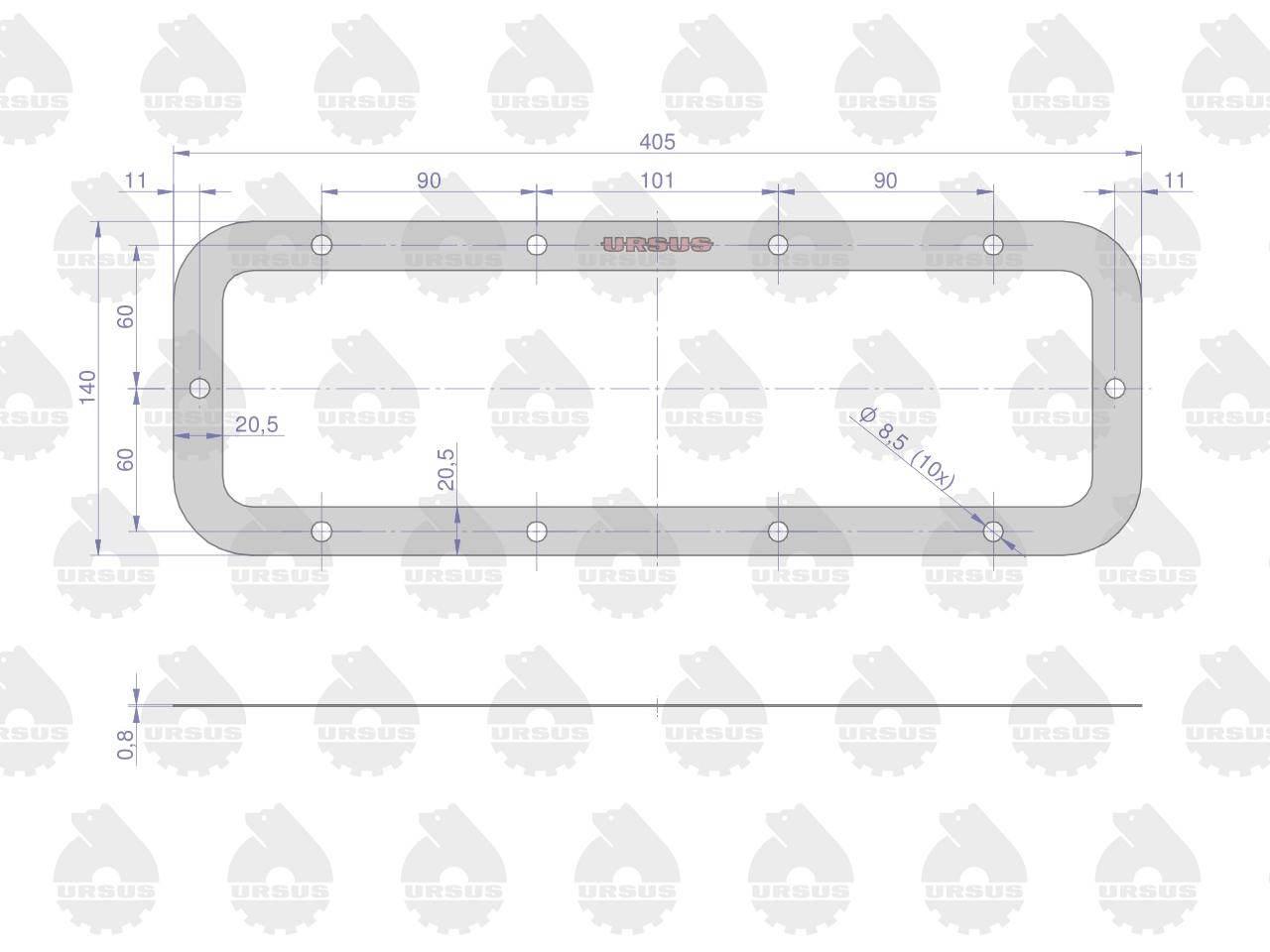 Uszczelka dolna zwolnicy krążelit 0.8mm c-360 po 5 oryginał ursus - zdjęcie 2
