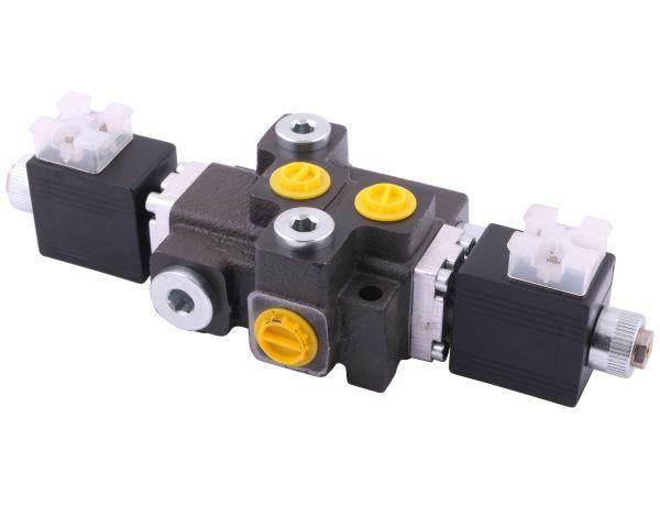 Rozdzielacz hydrauliczny 1-sekcyjny max przepływ 50l sterowany elektrycznie 12v dc waryński - zdjęcie 2