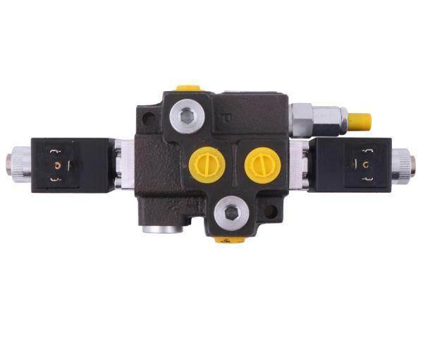 Rozdzielacz hydrauliczny 1-sekcyjny max przepływ 50l sterowany elektrycznie 12v dc waryński - zdjęcie 3