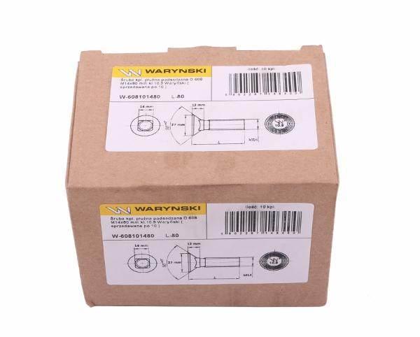 Śruba kpl płużna podsadzana d 608 m14x40mm kl.10.9 waryński 10szt - zdjęcie 3