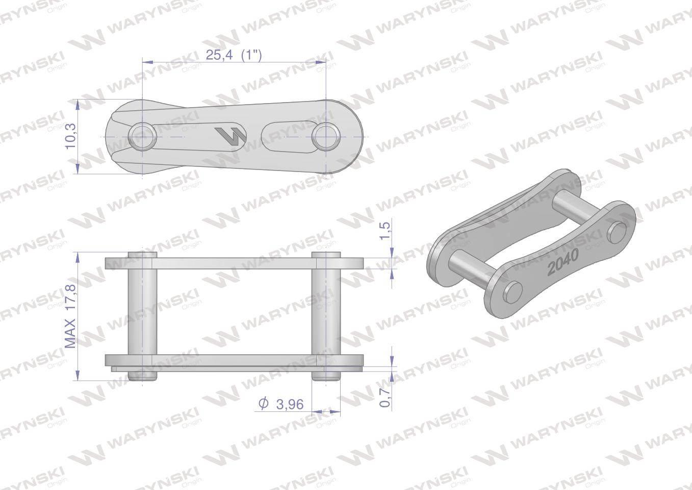 Zamek łańcucha 2040 208a r1 1 waryński 5szt - zdjęcie 2