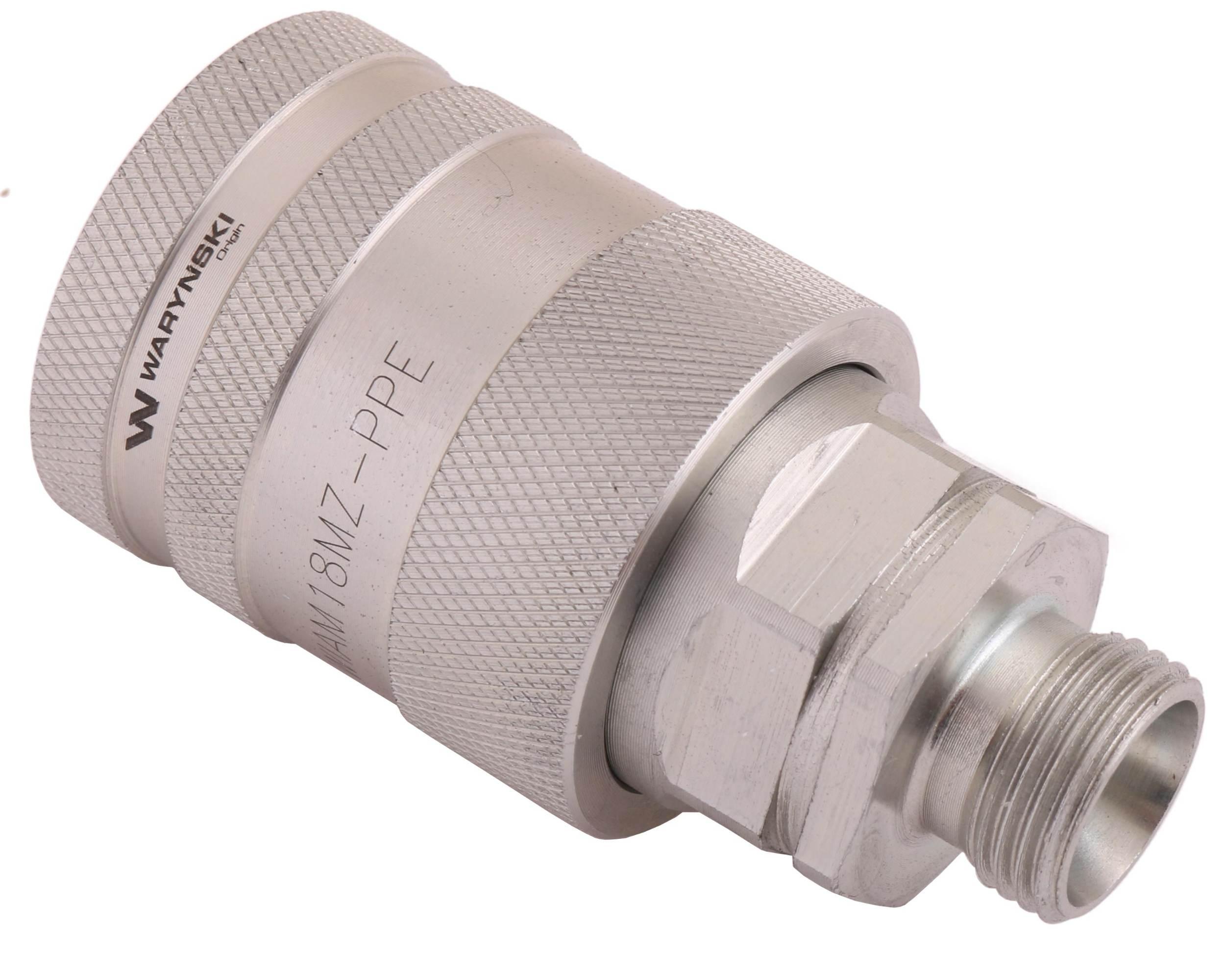 Szybkozłącze hydrauliczne gniazdo z eliminatorem ciśnienia m18x1.5 gwint zew euro push-pull 9100818g iso 7241-a waryński