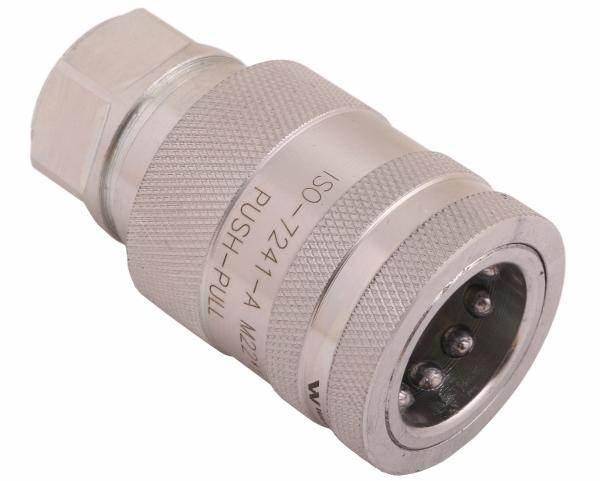Szybkozłącze hydrauliczne gniazdo z eliminatorem ciśnienia m22x1.5 gwint wew euro push-pull iso 7241-a waryński