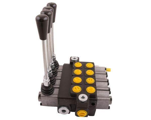Rozdzielacz hydrauliczny 4-sekcyjny max przepływ 40l 1 sekcja z zatrzaskiem - zdjęcie 4
