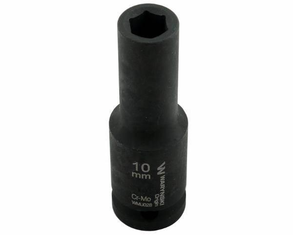 Nasadka udarowa sześciokątna długa 1/2" 10mm crmo din 3129 waryński