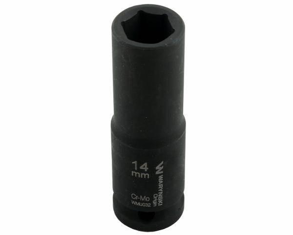 Nasadka udarowa sześciokątna długa 1/2" 14mm crmo din 3129 waryński