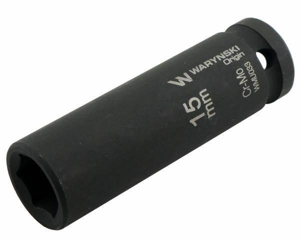 Nasadka udarowa sześciokątna długa 1/2" 15mm crmo din 3129 waryński