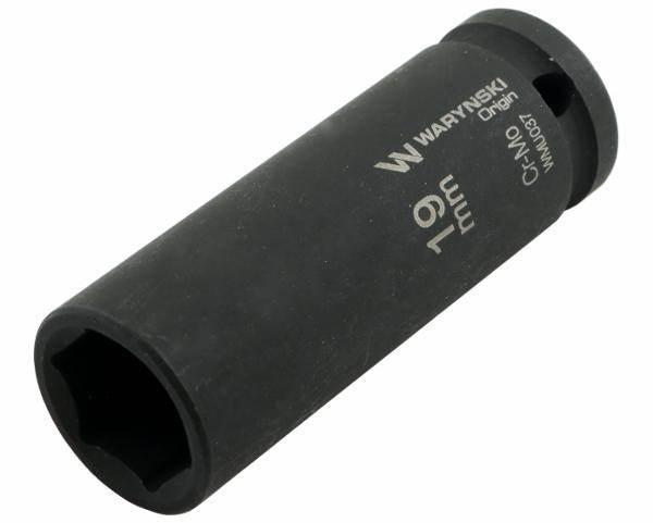 Nasadka udarowa sześciokątna długa 1/2" 19mm crmo din 3129 waryński