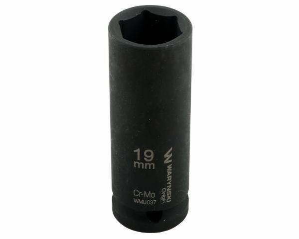 Nasadka udarowa sześciokątna długa 1/2" 19mm crmo din 3129 waryński - zdjęcie 4