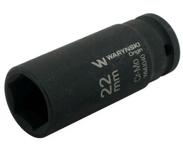 Nasadka udarowa sześciokątna długa 1/2" 22mm crmo din 3129 waryński