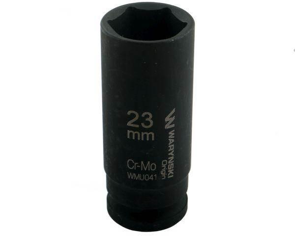 Nasadka udarowa sześciokątna długa 1/2" 23mm crmo din 3129 waryński