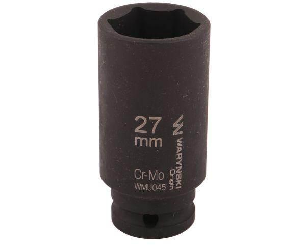 Nasadka udarowa sześciokątna długa 1/2" 27mm crmo din 3129 waryński - zdjęcie 2
