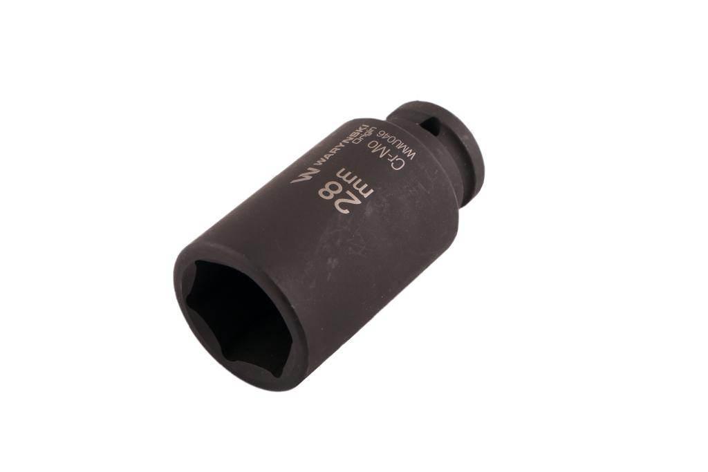Nasadka udarowa sześciokątna długa 1/2" 28mm crmo din 3129 waryński