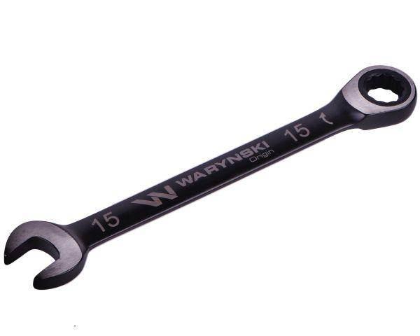 Klucz płasko-oczkowy 15mm z grzechotką 72 zęby standard asme b107-2010 wary