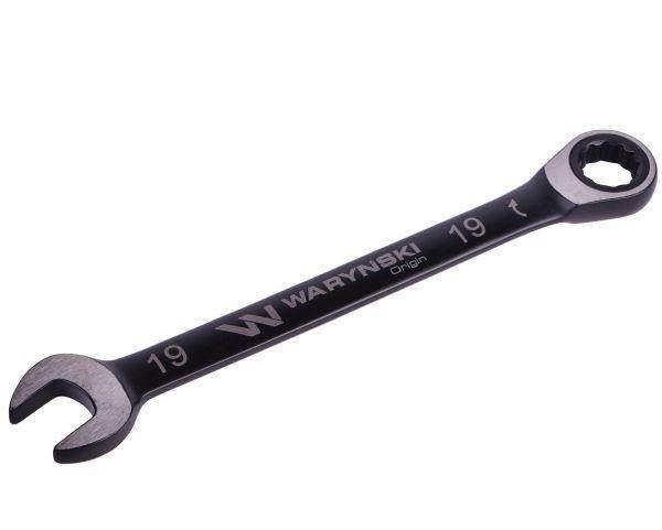 Klucz płasko-oczkowy 19mm z grzechotką 72 zęby standard asme b107-2010 wary
