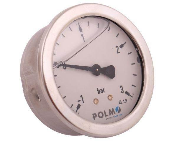 Manowakuometr glicerynowy m63 1 do 3 bar tylne przyłącze g1/4 polmo