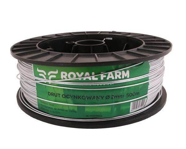 Drut szpula do pastucha ocynkowany fi 2.0mm 500m royal farm rm-105010013