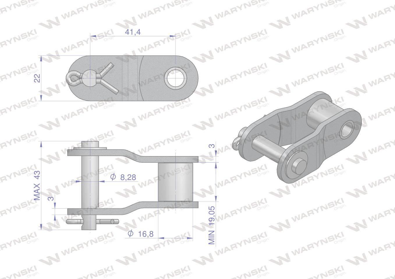 Półogniwo łańcucha ca550v waryński 5szt | W-PCA550V - zdjęcie 2