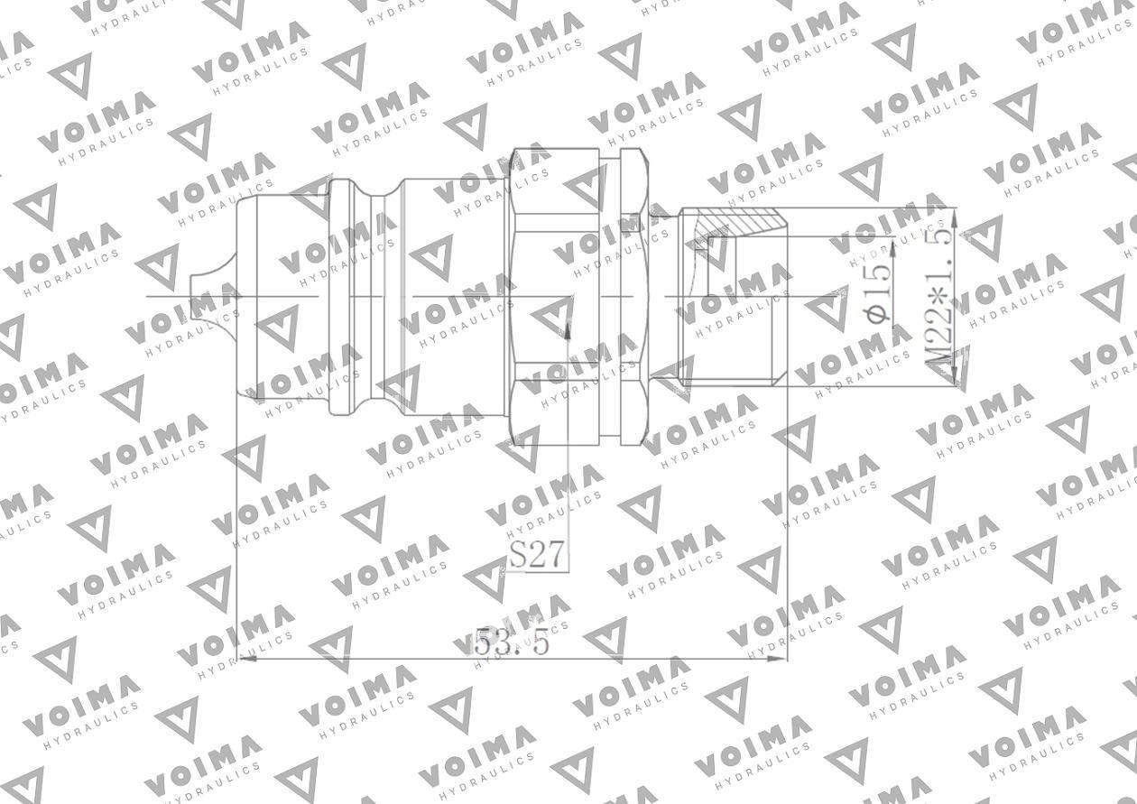 Szybkozłącze hydrauliczne wtyczka euro m22x1.5 gz 9100822w voima - zdjęcie 2
