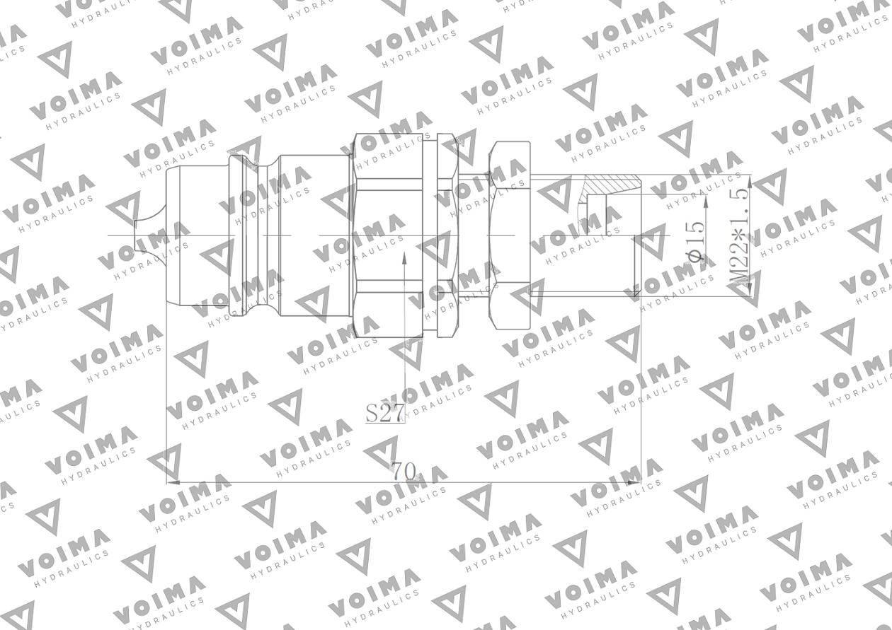 Szybkozłącze hydrauliczne wtyczka euro m22x1.5 gz long 9100822lw voima - zdjęcie 2
