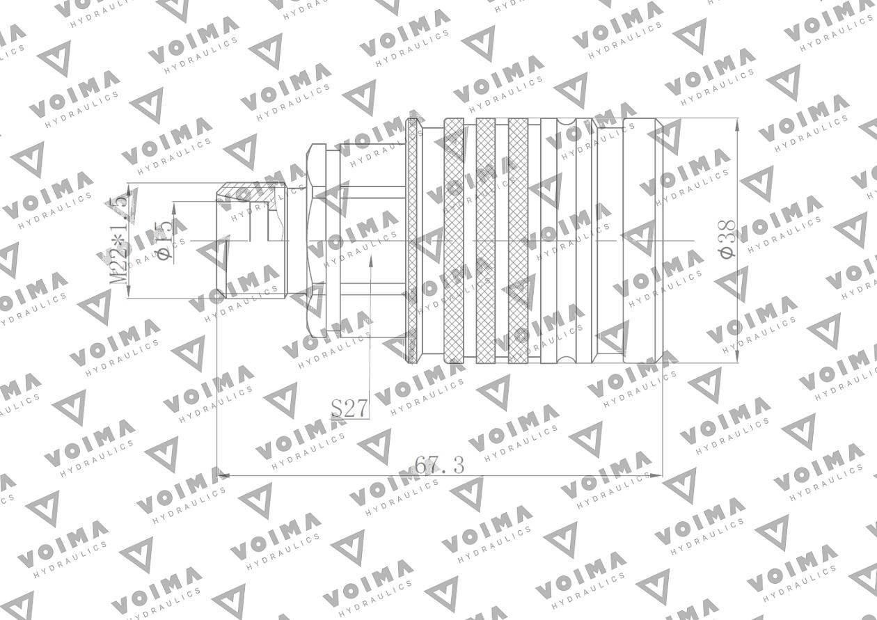 Szybkozłącze hydrauliczne gniazdo euro m22x1.5 gz push-pull 9100822g voima - zdjęcie 2