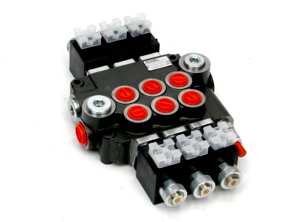 Rozdzielacz hydrauliczny 3-sekcyjny sterowany elektrycznie 12v 80l - zdjęcie 2