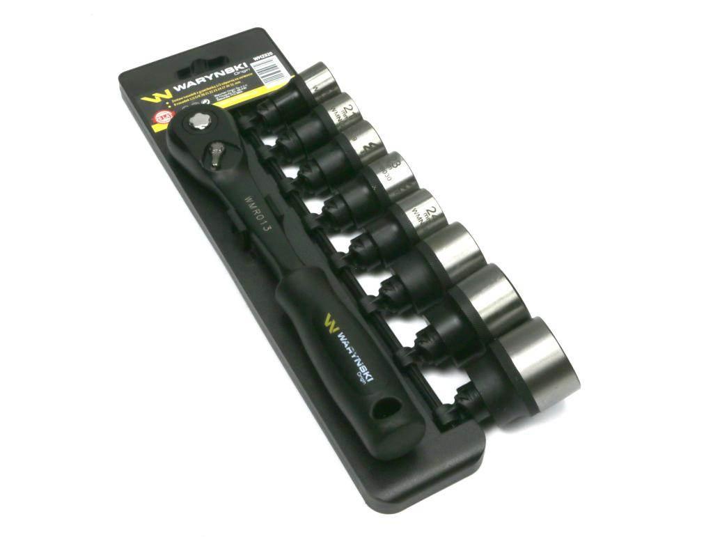 Zestaw l nasadek 1/2 z grzechotką 20 21 22 23 24 27 30 32mm 9 el waryński