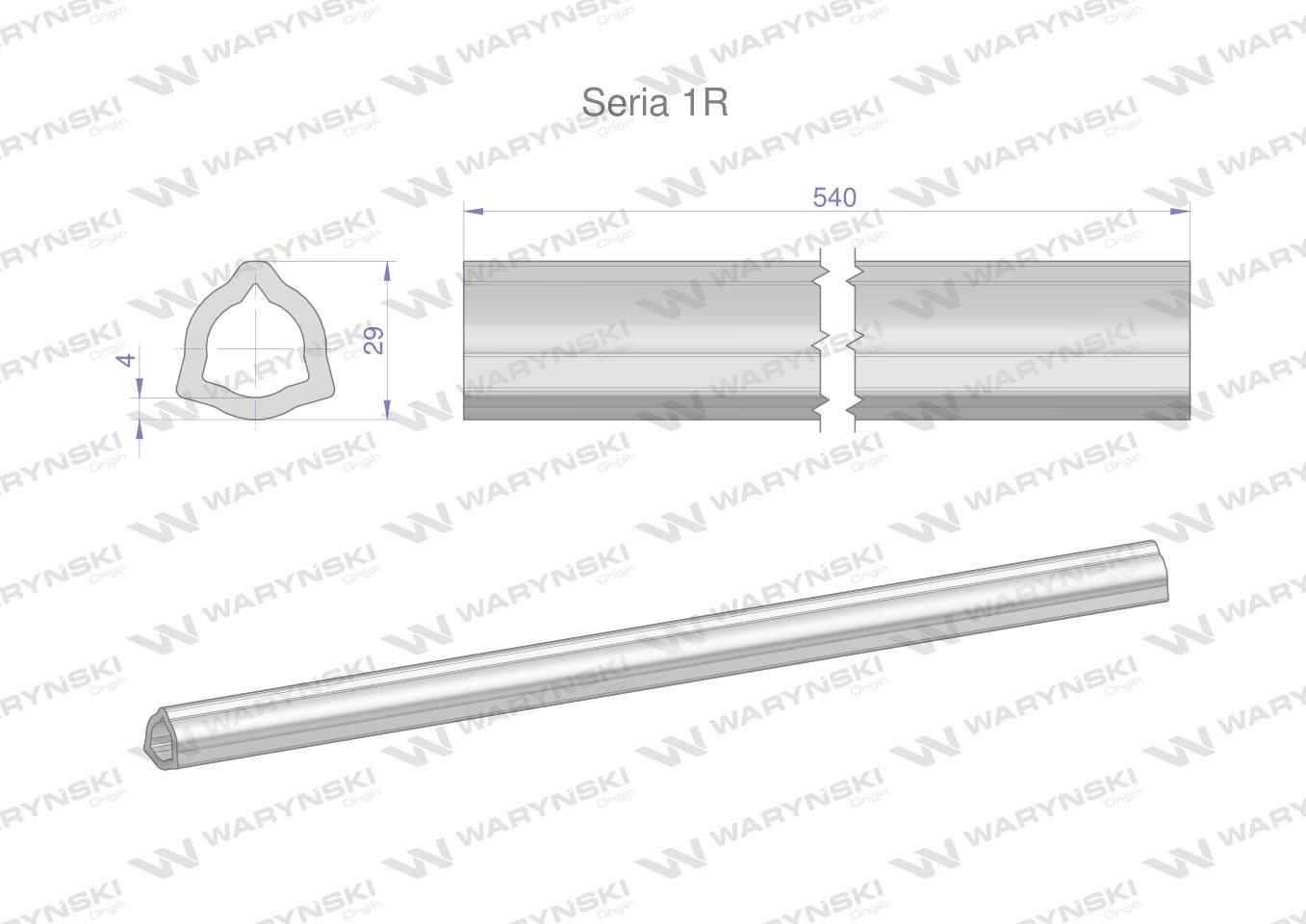 Rura wewnętrzna seria 1r do wału 660 przegubowo-teleskopowego 29x4mm 540mm